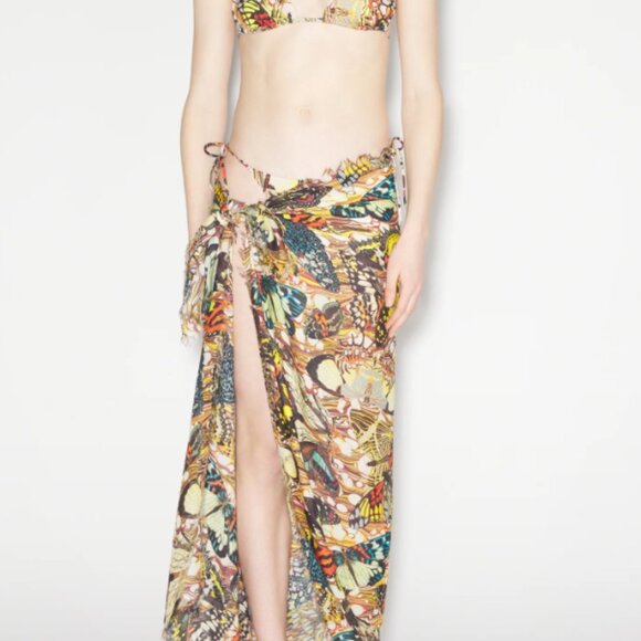 JEAN PAUL GAULTIER THE YELLOW BUTTERFLY SWIMSUIT MEDIUM SARONG ONE SIZE SET NWT - Picture 7 of 8